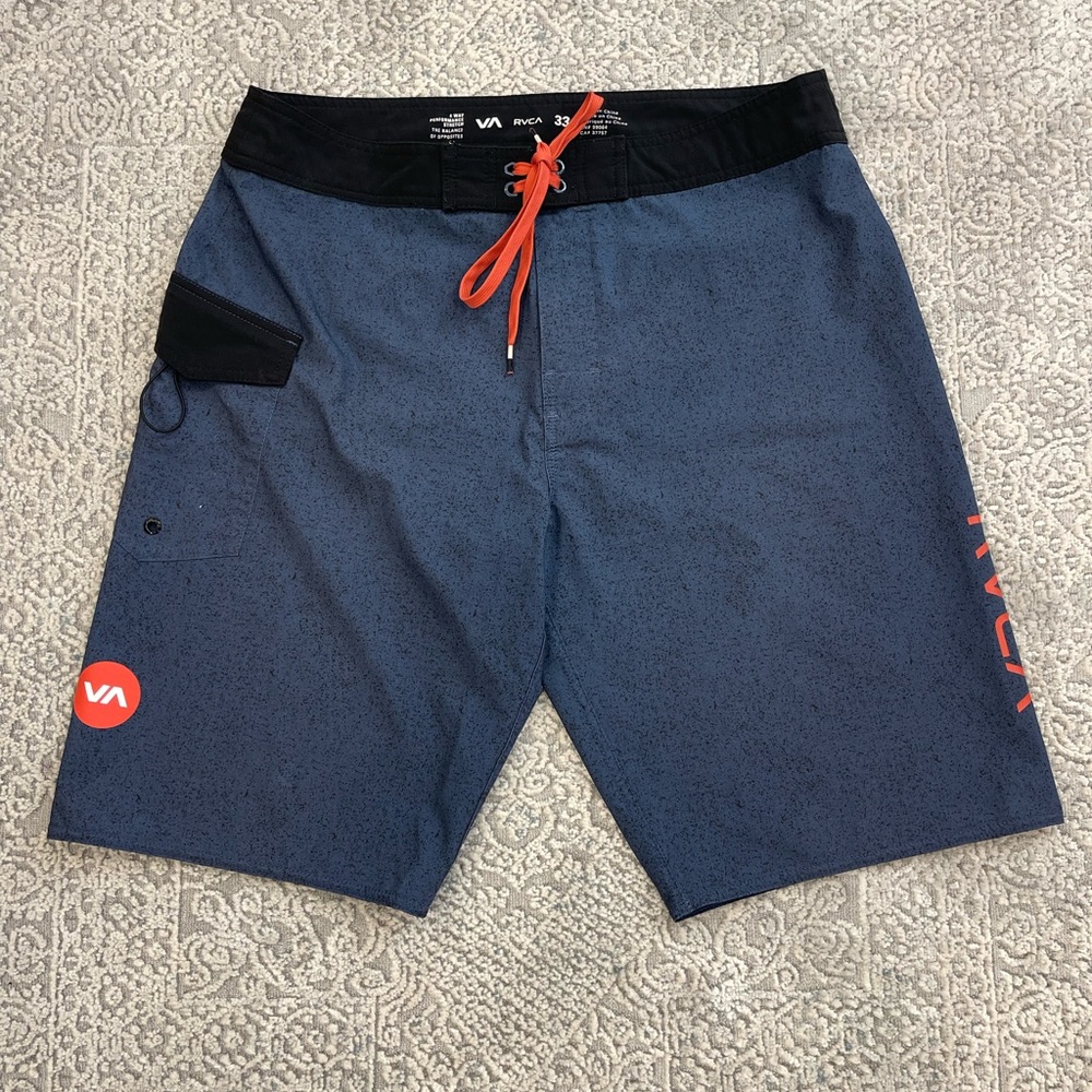 RVCA Men's Blue Swim Shorts size 33 board shorts surfing